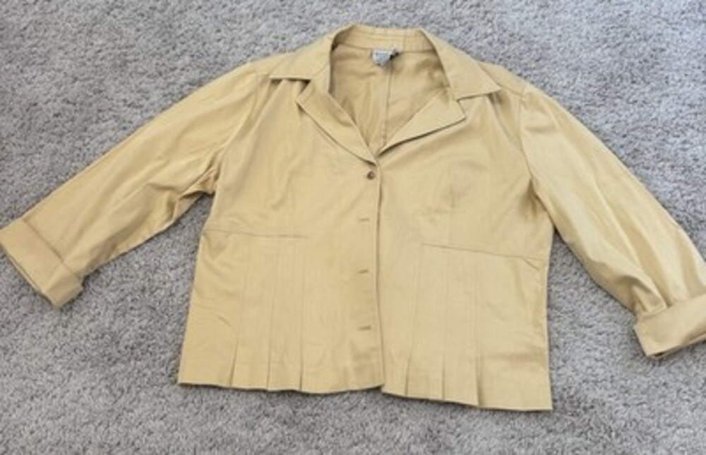 Talbots Collection Stretch Blazer Beige Women's 3/4 Sleeve Size 16